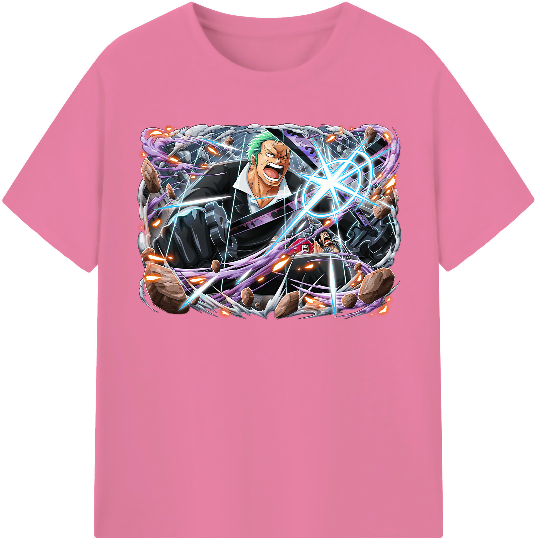 ワンピース ロロノア・ゾロ ONE PIECE Roronoa Zoro 綿100％半袖Tシャツ（フロントプリント）